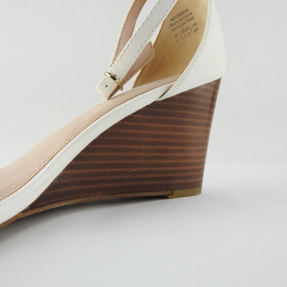 Kelly & Katie Womens Size 11 Addison White Ankle Strap Heels Wedge Sandle - Picture 9 of 10